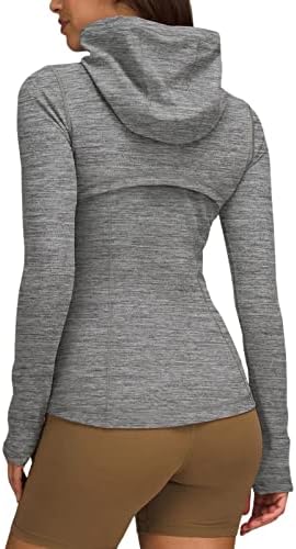 Laslulu Womens Zip Up dukseri Fleece obložene vježbe za trenjske jakne Slim Fit pulover Dukseri Dugi