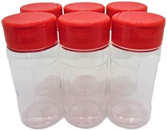 Srednji 4 OZ Clear Plastic Spice posuda za flašu sa crvenim poklopcem-Set šejkera za sito sa 6 poklopca