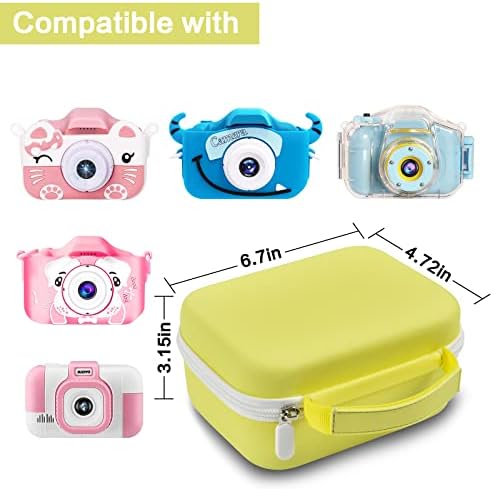 Kutija za djecu kamere kompatibilna sa Agoigo/za Seckton/za DEKER/za Miiulodi / za Yoophane digitalnu vodootpornu kameru. Prenosna kutija za skladištenje kamere za kabl, memorijsku karticu i dodatnu opremu-žuta