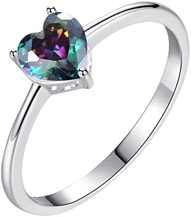 2023 NOVO Popularni nakit dame Ring Love Heart Ring Heart CONATELNI ZIRCON Prsten za žene Angažovanje Vjenčanje Srebrni nakit Ring Ring Retro prstenovi za žene