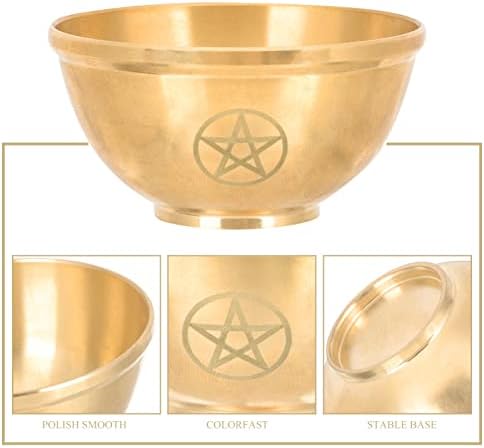 Aboofan oltar Bowl Moon Pentacle Copper Bowl Zlatna ponuda Zlatna zdjelica za tamjan mrlja mrlje zdjele za ukrašavanje