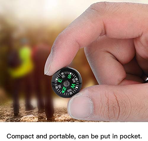 Mini kompas, 20mm 12pcs Bulk džepni gumb Ulje ispunjeni mali preživljavajući kompas za planinarenje