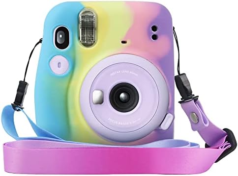 CAIYOULE zaštitna silikonska torbica za Fujifilm Instax Mini 11 kameru sa podesivim gradijentom odvojive naramenice - iridescentne tamno plave boje