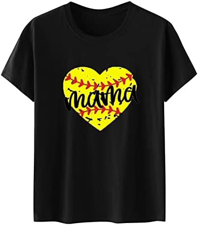 Ženski vrhovi Bejzbol mama Tee Funny Leopard grafički Mama majica Majčin dan kratki rukav ljeto Casual T-Shirt