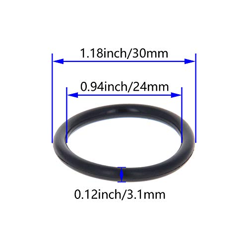 Jutagoss Nitrilni gumeni O-prstenovi, 30mm od 24mm ID 3.1 mm Širina, Metrička Buna-N zaptivna brtva,