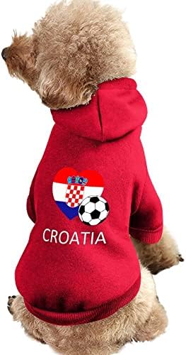 Ljubav Hrvatska Soccer Fudbal Personalizirani kućni ljubimci Duksevi mekani ugodno odjeća za pse prozračne