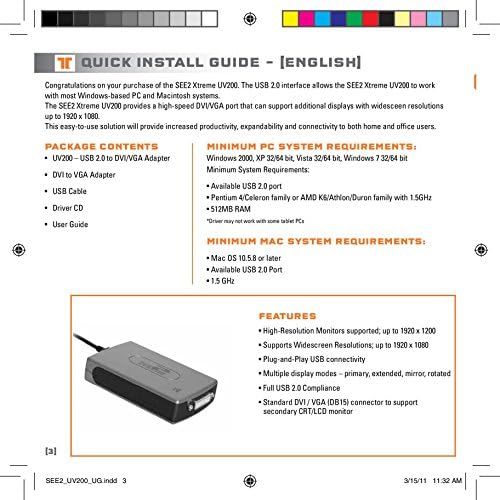 TRITTON SEE2 XTREME, USB na DVI ili VGA vanjsku video karticu, 1920x1200 Max rezolucija