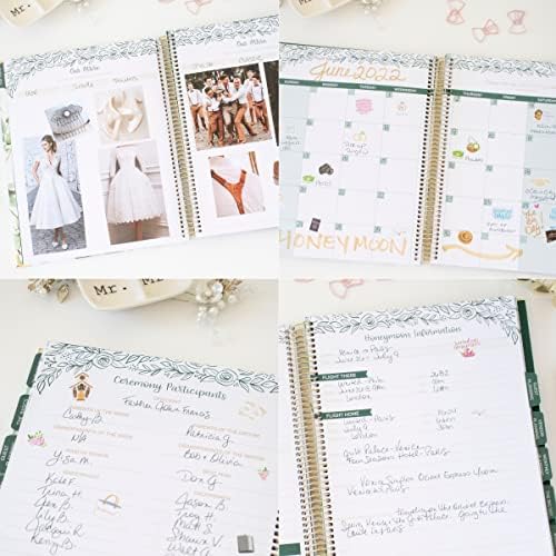 Bloom svakodnevni planeri Eukaliptus Bundener za vjenčanje - Tvrdi dizajn venčanja / organizator, knjigu gostiju, set od 2 zavjese i planiranje vjenčanja paket naljepnica