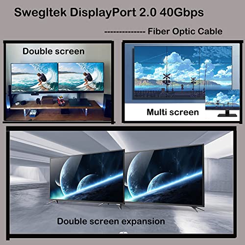 SwelLtek Port za prikaz 2.0 Aktivni optički vlakni 40Gbps 2m UHBR10 DP2.0 4K @ 144Hz 1080p @ 240Hz HDR Gaming kabel