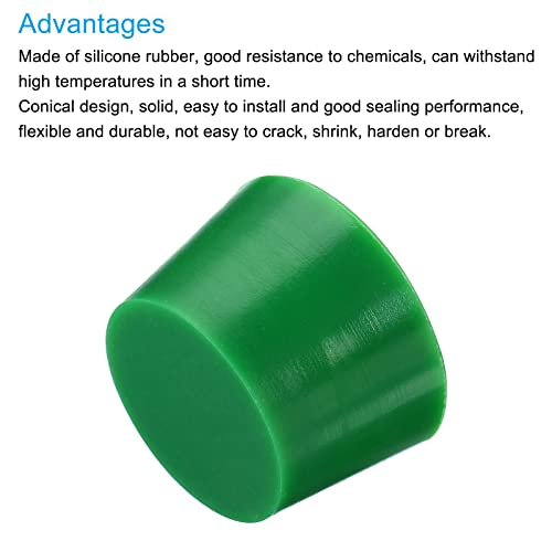 MECCANIXITY silikonska guma konusni utikač 33,4 mm do 41 mm potpuno zelena za premazivanje prahom, farbanje, eloksiranje, oplatu, Pjeskarenje, laboratorijsku upotrebu 1 komada