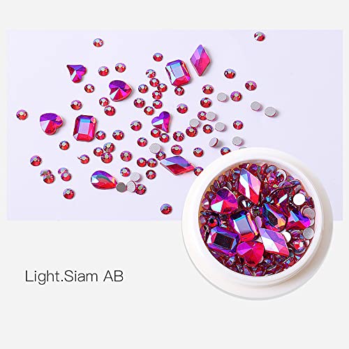 KADS 5 boje Nail Art Rhinestones Crystal Gens Mix oblik dekoracija noktiju kamenje pribor za nokte 3D lažni dijamanti