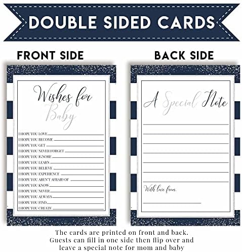 Amanda Creation Striped Mornary & Silver Boy Baby Cards 20, 4 X6 - Great Aktivnost i zabavna aktivnost
