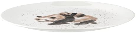 Royal Worcester Wrendale Designs Coupe ploča | 8 inča | BamboozdLed Panda Motiv | Mala ploča za salatu, predjela ili desert | Napravljena od fine kostiju Kina | Perilica suđa sef