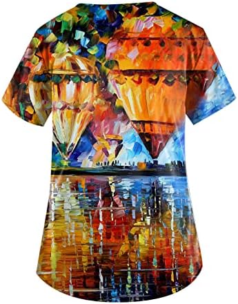 Odjeća sakrij trbuh ženske modne modne ispise kratki rukav džep v izrez majica kratkih rukava na vrhu majica veličine