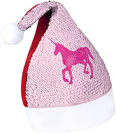 Pink Unicorn konj šljokice Božić šeširi Santa Božić šešir za odrasle Sretan Božić Party kostim