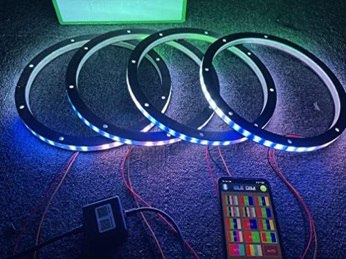 Sando Tech 4kom 10 Odstojno prstenasto svjetlo RGB San boja jurnjava Flow LED svjetla za zvučnike dekorativni zvuk svjetlosni komplet Bluetooth aplikacija kontrola