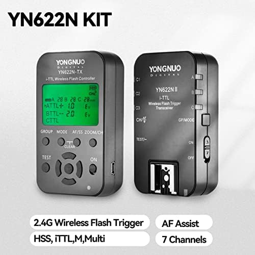 Yongnuo YN622N-Kit Yn622n Kit Wireless i-TTL Flash Trigger Kit za Nikon, uključujući 1x YN622N-TX kontroler i 1x YN622N II primopredajnik