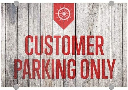 CGsignLab | Parking za kupce - nanobično drvo Premium akrilni znak | 18 x12