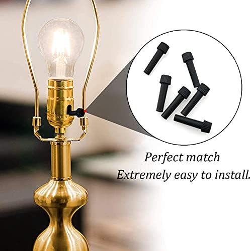ZZHXSM 6 kom Lamp uključite / isključite dugme za uključivanje / isključivanje zamjenska lampica Prekidač za okretanje utičnica dugmad kutija za skladištenje svjetla i ventilatora, 35 mm crna