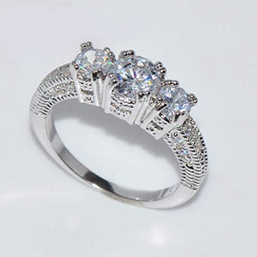 Prstenje za vjenčanje i angažman modni trend umetnuo cirkon srebrne tri dijamantna prstena