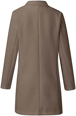Ženska jakna od umjetnih vunene kapute dame padne duga duga dugačak kaput od cijevi elegantni gumb kaput džepna jakna