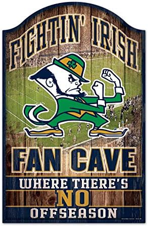 WinCraft NCAA Notre Dame borbeni Irski Fan pećinski dizajn drveni znak, 11 x17, boja tima