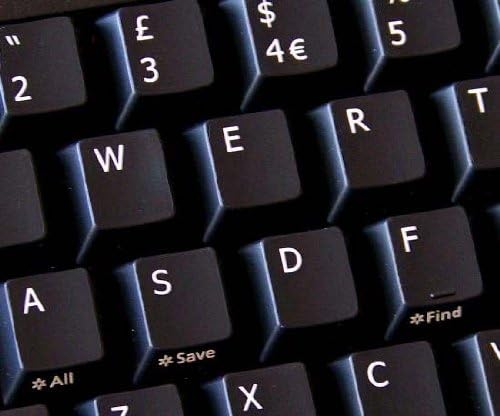 Zamjenske naljepnice Engleske UK tastature na crnoj pozadini za Desktop, Laptop i Notebook