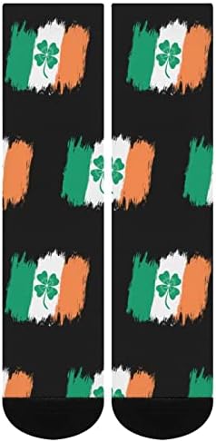 Weedkeycat Vintage Irska zastava sa srećom Clover Socks Novost smiješna grafika za ispis Ležerna umjerena debljina za proljeće jesen i zima