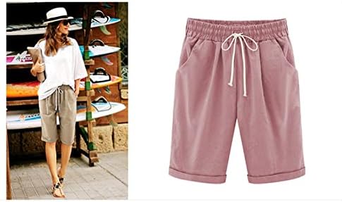 Comigeewa Teen Girls Hlače Prevelike pantalone za juniore Spandex posteljinu Casual Basic Ljetne pantalone Odjeća