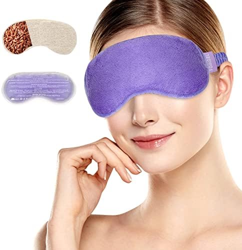 FDMGEL mikrovalna mikrovalna maska ​​za toplotu, aromaterapija vlažna toplotna i hladna terapija jastuk za oči za suhe oči, stye, puffy, migrena, umor reljef, gel ledeni paket za komprimiraj
