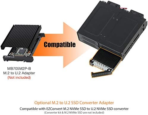 ICY DOCK Full Metal 4 x 2.5 NVMe U. 2/U. 3 SSD PCIe 4.0 Mobile Rack Enclosure za 5.25 Bay/ ToughArmor MB699VP-B bez naljepnica