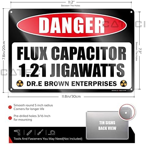 Kondenzator fluksa 1,21 Jigawatt Limeni znak Doc Brown smiješni znak 8x12 inča