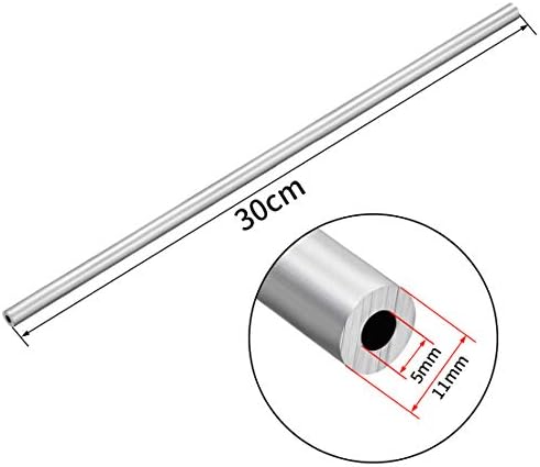 Uxcell 4pcs 6063 Bešavna aluminijska okrugla ravna cijev za cijevi 1 stopala dužina 0,351 inča ID 0,429 inča od