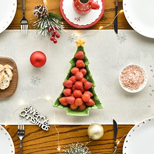 Artoid Mode trkač stola sa pahuljicama za božićnu jelku, sezonska zimska kuhinja dekoracija trpezarijskog stola za kućne zabave na otvorenom 13x72 inča