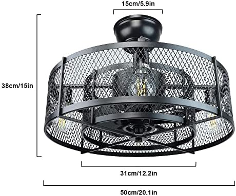 Dlsixyi stropni ventilatori sa svjetlima - američki modernim zatvorenim stropnim ventilatorom sa daljinskim upravljačem, crnim industrijskim stropnim ventilatorom za dnevni boravak, spavaću sobu, kuhinju
