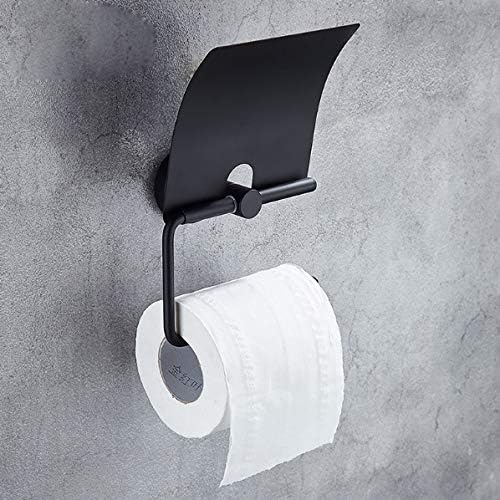LIRUXUN koncizan Crni zidni držač toaletnog papira za kupatilo držač rolnog papira od nerđajućeg