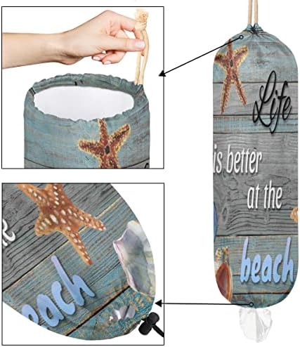 Plaža drvena morska zvijezda plastična torba držač, japanke Seashell torba za namirnice držač za odlaganje