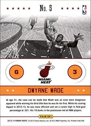 Dwyane Wade 2013 2014 obruči iznad obruča vrlo je teško pronaći maloprodaju samo izdavanje NBA košarkaške serije Mint Card 5