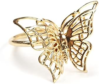 Cujux 6 komada zlatnog leptira salvetiljka prsten za salvete, restoran Restoran salvetni prsten ručnike, hotelski trpezarijski stol ukras