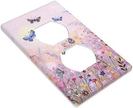 Divlji cvjetni leptir Outlet pokriva zidnu ploču 1 banda električni spremnik ukrasne umjetničke ploče za kupaonicu spavaća soba kuhinja dekor 4,50 * 2,76 inča