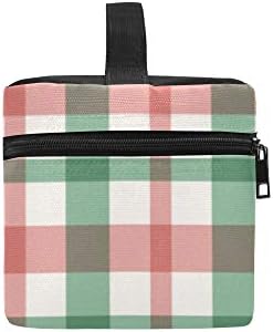 Crvena i zelena karirana traka uzorak uzorka kutija za ručak torba za ručak izolovana torba za ručak za
