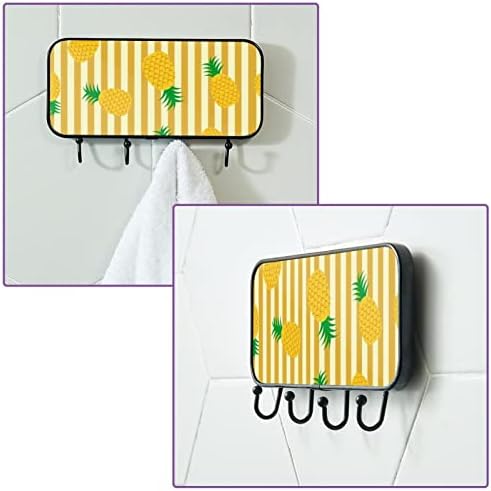 Držač ručnika Zidni nosač ručnika kupatilo dekor ogrtač ogrtač Odjeća s prugama žutog ananas ručnika za