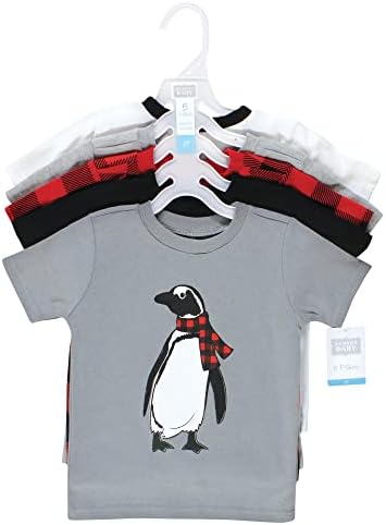 Hudson baby unisex majice kratkih rukava, zimski pingvin moose, 4 toddler