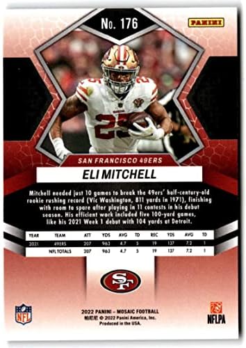2022 Panini Mosaic 176 Eli Mitchell San Francisco 49ers NFL fudbalska trgovačka kartica