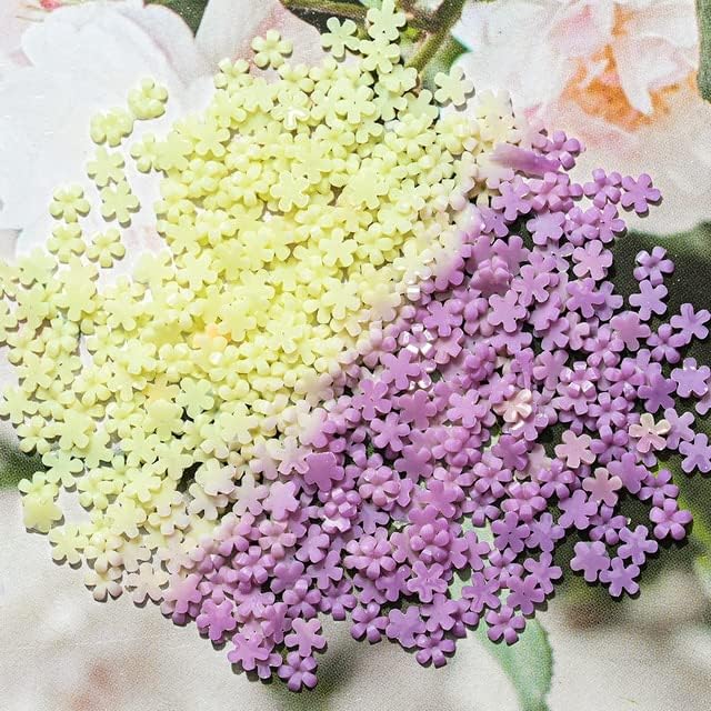 100kom / torba akrilni cvijet s pet latica za nokte Rhinestones UV osjetljiva boja - promijenjena Privjesci za nokte Smola za nokte -