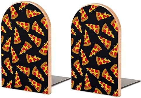Pizza Doodle uzorak mali drveni držači za knjige podržavaju neklizajuće police za teške uslove rada stalak