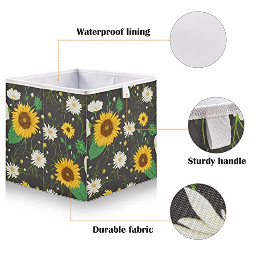Kanta za odlaganje Sunflower Daisy Cube sklopive kante za odlaganje vodootporna korpa za igračke za kocke kante