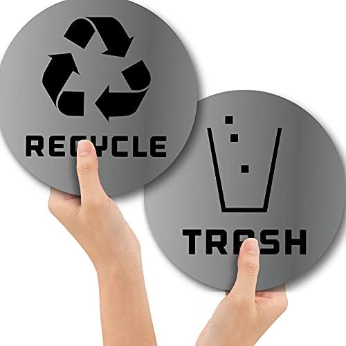 Logo za recikliranje od 6 pakovanja i naljepnica za kantu za smeće za organiziranje vašeg smeća - 7 mil - Laminirano-za kante za smeće, kontejnere za smeće i kante za recikliranje - Premium Vinilna naljepnica