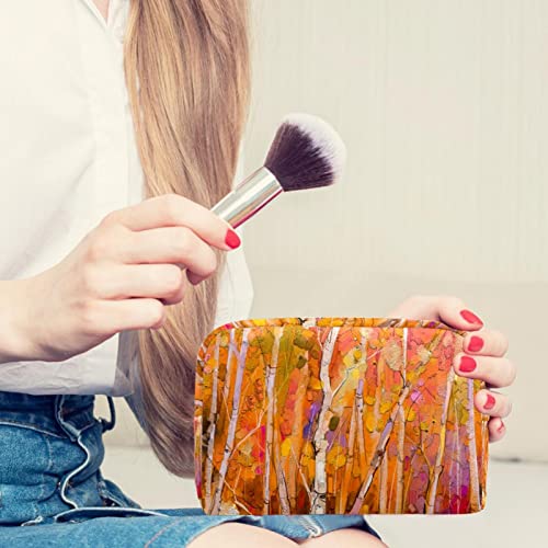 Torba za šminku Travel Kozmetička torba ulje slika Šarene jesenske stabla toaletna vrećica Organizer Torbica sa