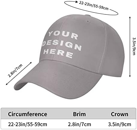 CUSTIC Trucker Hatbaseball Cap Prilagodi vlastiti dizajn Tekst, fotografije, slike slike Podesivi šešir Unisexgray šeširi